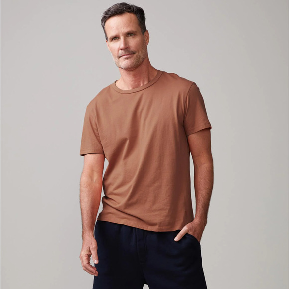 Monrow Relaxed Crew T Shirt in Moss Men's Small - Picture 5 of 6